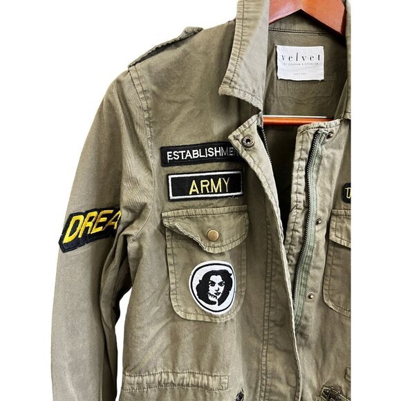 Velvet by Graham & Spencer Women's Jacket Green Army Size S - Picture 11 of 12